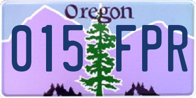 OR license plate 015FPR