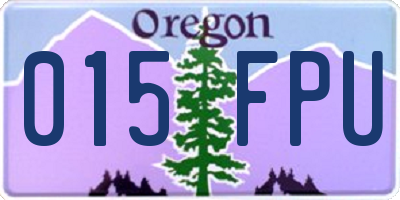 OR license plate 015FPU