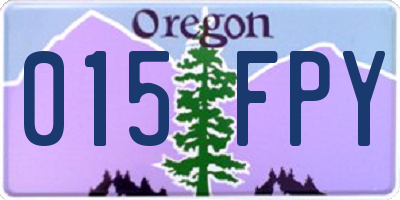 OR license plate 015FPY