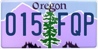 OR license plate 015FQP