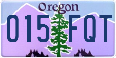 OR license plate 015FQT