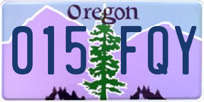 OR license plate 015FQY