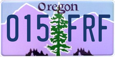 OR license plate 015FRF