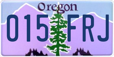 OR license plate 015FRJ