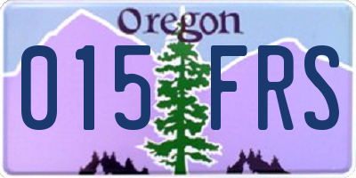 OR license plate 015FRS