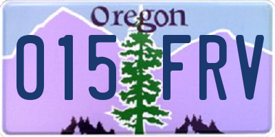 OR license plate 015FRV