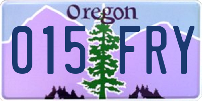 OR license plate 015FRY