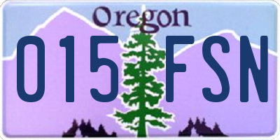 OR license plate 015FSN
