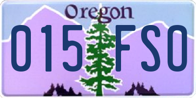 OR license plate 015FSO