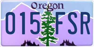 OR license plate 015FSR