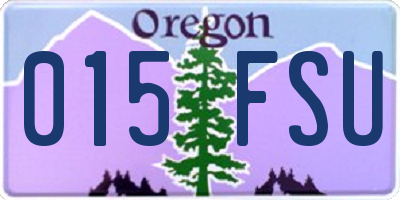 OR license plate 015FSU