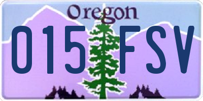 OR license plate 015FSV