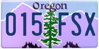 OR license plate 015FSX