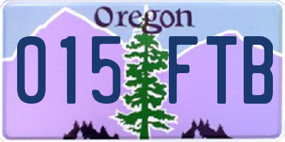 OR license plate 015FTB