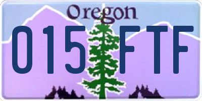 OR license plate 015FTF