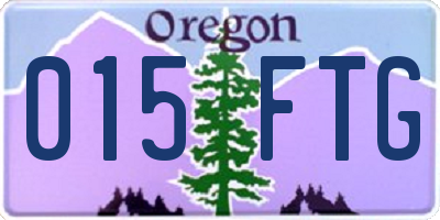 OR license plate 015FTG