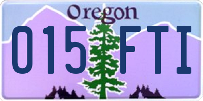 OR license plate 015FTI