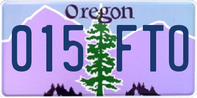 OR license plate 015FTO