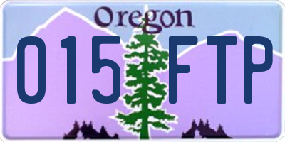 OR license plate 015FTP