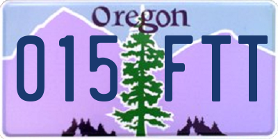 OR license plate 015FTT