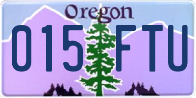 OR license plate 015FTU