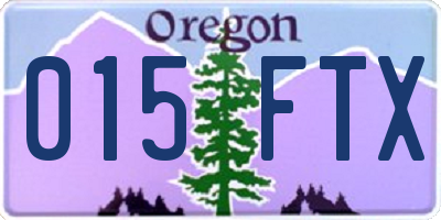 OR license plate 015FTX