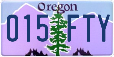 OR license plate 015FTY