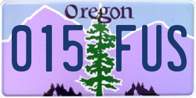 OR license plate 015FUS