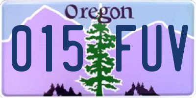 OR license plate 015FUV