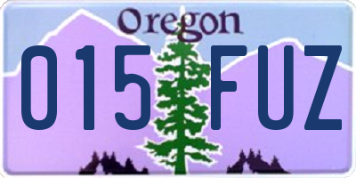 OR license plate 015FUZ
