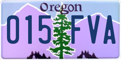 OR license plate 015FVA