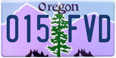 OR license plate 015FVD