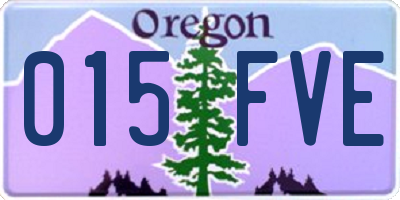 OR license plate 015FVE