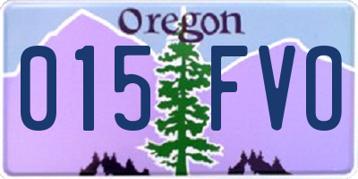 OR license plate 015FVO