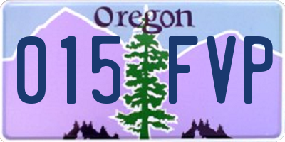 OR license plate 015FVP