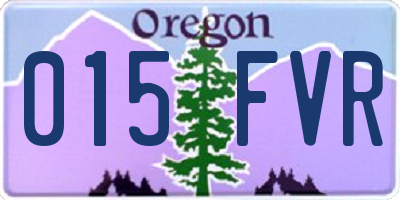 OR license plate 015FVR