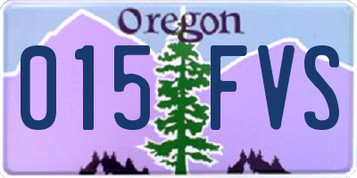 OR license plate 015FVS