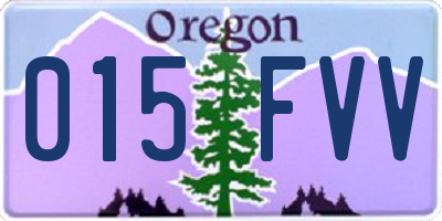 OR license plate 015FVV
