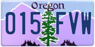 OR license plate 015FVW