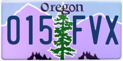 OR license plate 015FVX