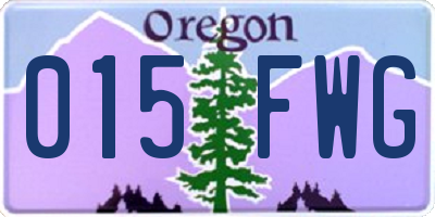 OR license plate 015FWG