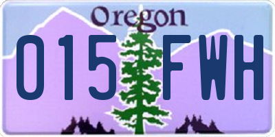 OR license plate 015FWH