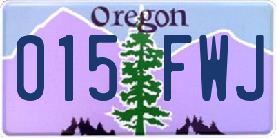 OR license plate 015FWJ