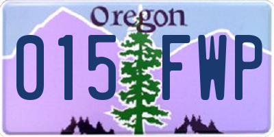 OR license plate 015FWP