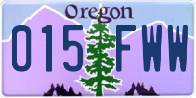 OR license plate 015FWW