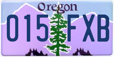 OR license plate 015FXB