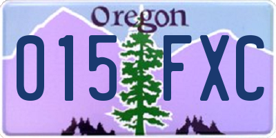 OR license plate 015FXC