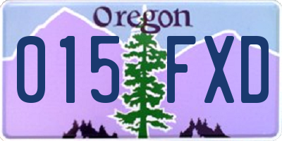 OR license plate 015FXD