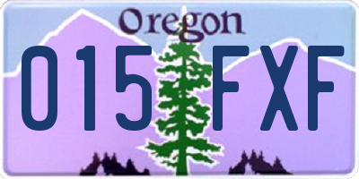 OR license plate 015FXF