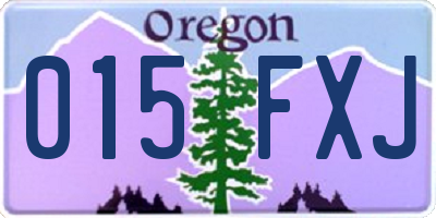 OR license plate 015FXJ